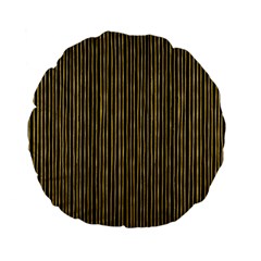 Stylish Golden Strips Standard 15  Premium Flano Round Cushions