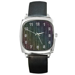 Stylish Rainbow Strips Square Metal Watch by gatterwe