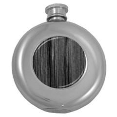 Stylish Silver Strips Round Hip Flask (5 Oz) by gatterwe