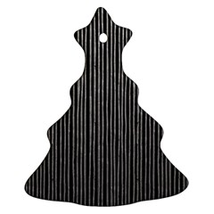 Stylish Silver Strips Christmas Tree Ornament (two Sides) by gatterwe