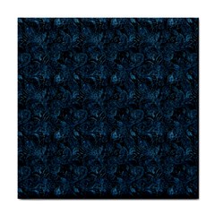 Blue Flower Glitter Look Tile Coasters by gatterwe