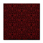 Red Glitter Look Floral Tile Coasters Front