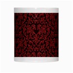 Red Glitter Look Floral White Mugs Center