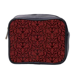 Red Glitter Look Floral Mini Toiletries Bag 2-side by gatterwe