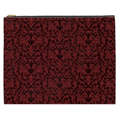 Red Glitter Look Floral Cosmetic Bag (XXXL) 