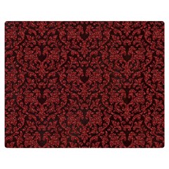 Red Glitter Look Floral Double Sided Flano Blanket (medium)  by gatterwe