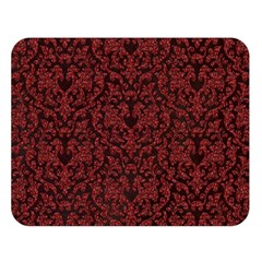 Red Glitter Look Floral Double Sided Flano Blanket (Large) 