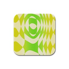 Green shapes canvas                              Rubber Square Coaster (4 pack