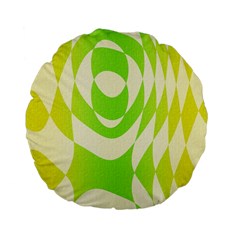 Green shapes canvas                        Standard 15  Premium Flano Round Cushion