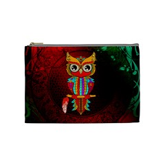 Cute Owl, Mandala Design Cosmetic Bag (medium)  by FantasyWorld7