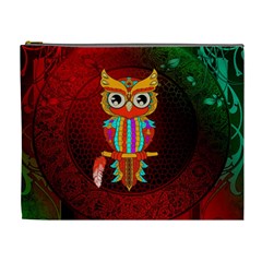 Cute Owl, Mandala Design Cosmetic Bag (xl) by FantasyWorld7