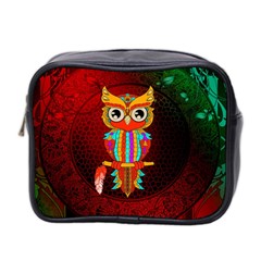 Cute Owl, Mandala Design Mini Toiletries Bag 2-side by FantasyWorld7