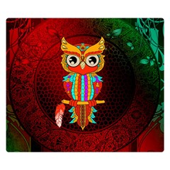 Cute Owl, Mandala Design Double Sided Flano Blanket (small)  by FantasyWorld7