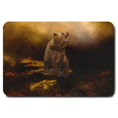 Roaring Grizzly Bear Large Doormat  by gatterwe