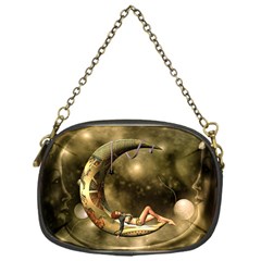 Steampunk Lady  In The Night With Moons Chain Purses (one Side)  by FantasyWorld7