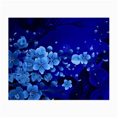 Floral Design, Cherry Blossom Blue Colors Small Glasses Cloth (2-side) by FantasyWorld7