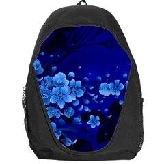 Floral Design, Cherry Blossom Blue Colors Backpack Bag