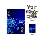 Floral Design, Cherry Blossom Blue Colors Playing Cards 54 (Mini)  Front - Spade3