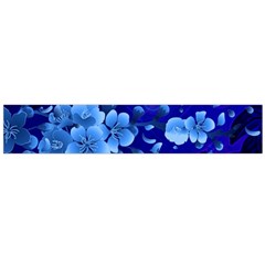 Floral Design, Cherry Blossom Blue Colors Flano Scarf (Large) 