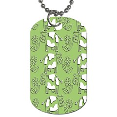 Cow Flower Pattern Wallpaper Dog Tag (two Sides) by Nexatart