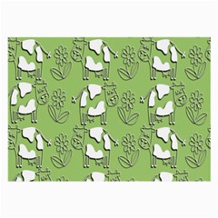 Cow Flower Pattern Wallpaper Large Glasses Cloth (2-side)