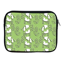 Cow Flower Pattern Wallpaper Apple Ipad 2/3/4 Zipper Cases by Nexatart