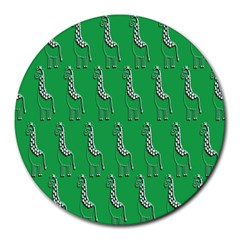 Giraffe Pattern Wallpaper Vector Round Mousepads