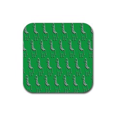 Giraffe Pattern Wallpaper Vector Rubber Square Coaster (4 pack) 