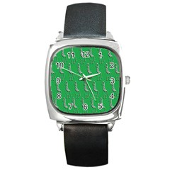 Giraffe Pattern Wallpaper Vector Square Metal Watch