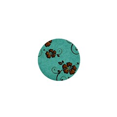 Chocolate Background Floral Pattern 1  Mini Buttons