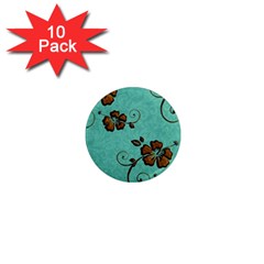 Chocolate Background Floral Pattern 1  Mini Magnet (10 pack) 