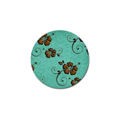 Chocolate Background Floral Pattern Golf Ball Marker (4 pack)