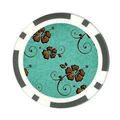 Chocolate Background Floral Pattern Poker Chip Card Guard