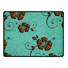 Chocolate Background Floral Pattern Double Sided Fleece Blanket (Small) 