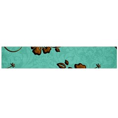 Chocolate Background Floral Pattern Flano Scarf (Large)