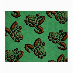 Chocolate Background Floral Pattern Small Glasses Cloth (2-side)