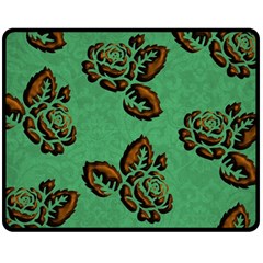 Chocolate Background Floral Pattern Double Sided Fleece Blanket (medium) 