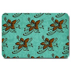 Chocolate Background Floral Pattern Large Doormat  by Nexatart