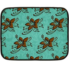 Chocolate Background Floral Pattern Fleece Blanket (mini)