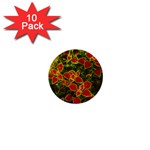 Flower Red Nature Garden Natural 1  Mini Buttons (10 pack)  Front