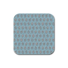 Texture Background Beige Grey Blue Rubber Square Coaster (4 Pack)  by Nexatart