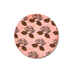 Chocolate Background Floral Pattern Magnet 3  (round) by Nexatart