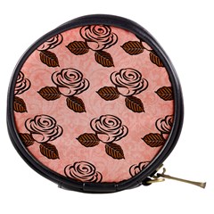 Chocolate Background Floral Pattern Mini Makeup Bags