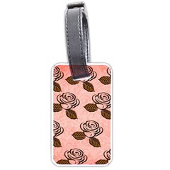 Chocolate Background Floral Pattern Luggage Tags (one Side) 