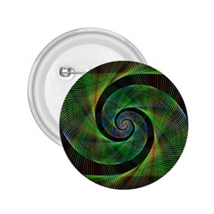 Green Spiral Fractal Wired 2 25  Buttons by Nexatart