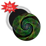 Green Spiral Fractal Wired 2.25  Magnets (100 pack)  Front