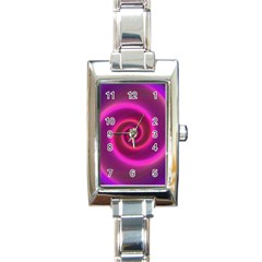 Pink Background Neon Neon Light Rectangle Italian Charm Watch