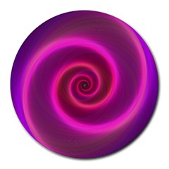 Pink Background Neon Neon Light Round Mousepads