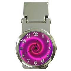 Pink Background Neon Neon Light Money Clip Watches