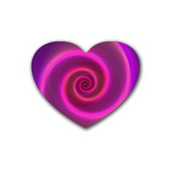 Pink Background Neon Neon Light Heart Coaster (4 pack) 